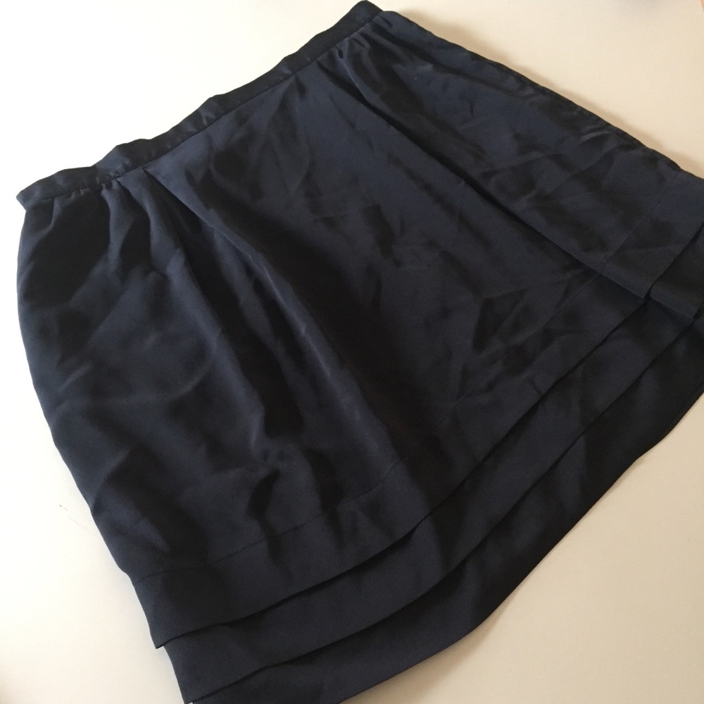 Banana Republic Tiered Skirt Factory 8 Black
